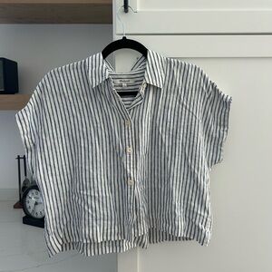 Madewell linen Striped Button-Up Shirt